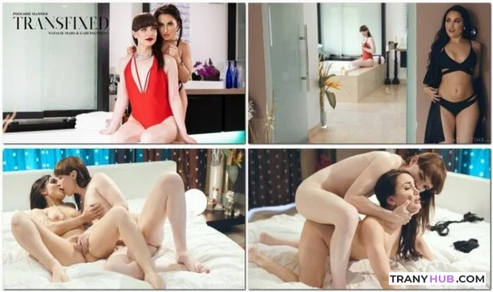 Natalie Mars and Gabi Paltrova - Poolside Shemale on Female Hardcore