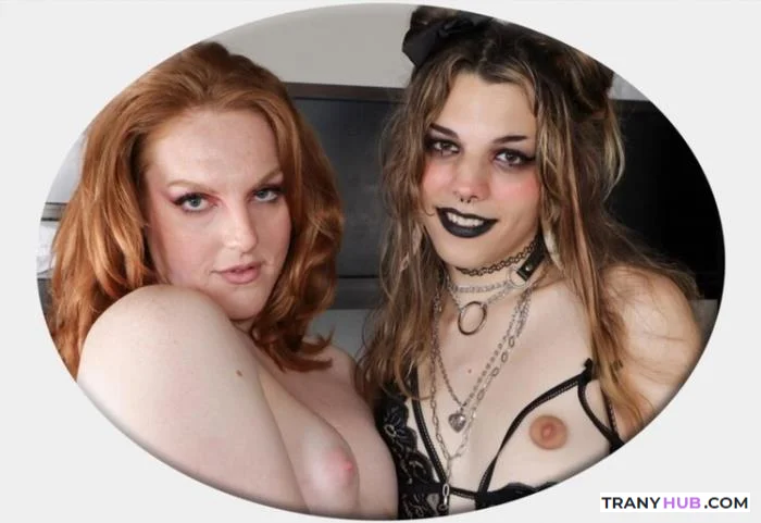 Ginger and Kat Winter - Bareback Shemale on Shemale Anal Clip