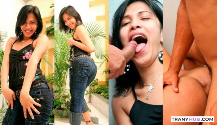 Yanessa Blue Jeans Fantasy - TrannySurprise Anal Blowjob Cumshot