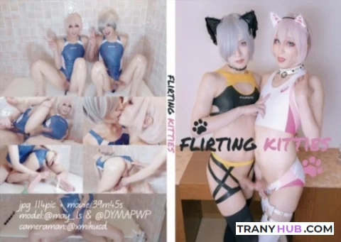 Flirting Kitties - Transsexual Cosplay Crossdressing Clip