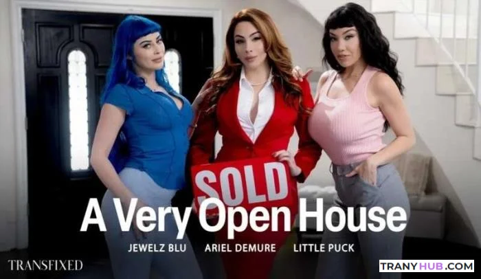Ariel Demure, Jewelz Blu & Little Puck - TS Threesome Anal 4K