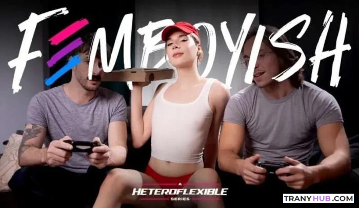 Femboy Pizza Delivery Girl Takes Two - Yuna Yule Threesome Anal